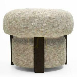 Armchair MONIQUE White and Gray with Walnut Legs small 4