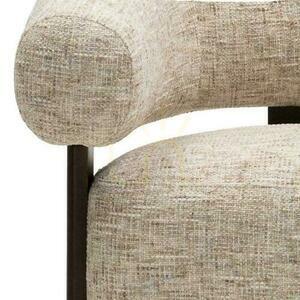 Armchair MONIQUE White and Gray with Walnut Legs small 5