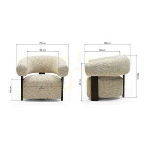 Armchair MONIQUE White and Gray with Walnut Legs small 7