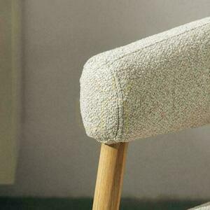 MUE Upholstered Armchair Light Beige with Oak Legs small 7