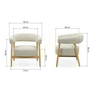 MUE Upholstered Armchair Light Beige with Oak Legs small 8