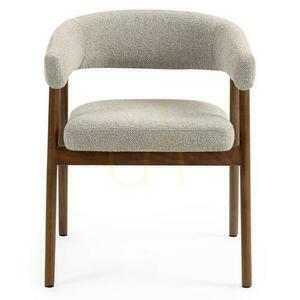 Set of 2 MUE Upholstered Chairs Light Brown with Oak Legs small 1