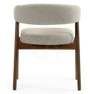 Set of 2 MUE Upholstered Chairs Light Brown with Oak Legs small 3