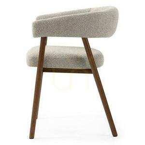 Set of 2 MUE Upholstered Chairs Light Brown with Oak Legs small 4