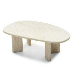 Coffee Table 130 cm NADIN Natural Wood with Gloss small 2