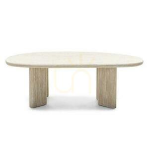 Coffee Table 130 cm NADIN Natural Wood with Gloss small 3