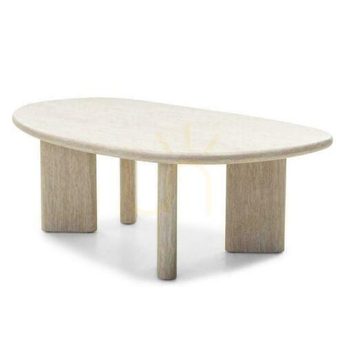 Check Coffee Table 130 cm NADIN Natural Wood with Gloss