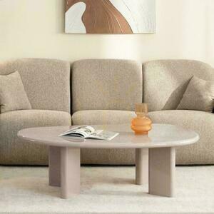Coffee Table 130 cm NADIN Natural Wood with Gloss small 1