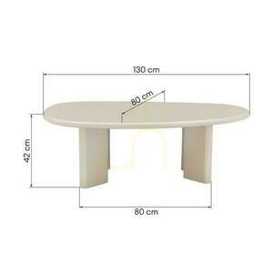 Coffee Table 130 cm NADIN Natural Wood with Gloss small 5