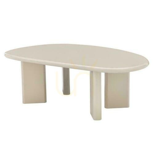 Check Coffee Table 130 cm NADIN Natural Wood with Gloss