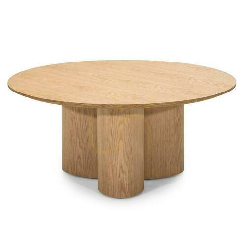 Check Round Coffee Table 100 cm NAORA Natural Oak