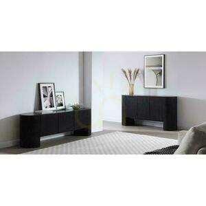 NOIR Black Sintered TV Console Cabinet with Grooving small 2