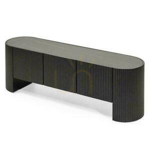 NOIR Black Sintered TV Console Cabinet with Grooving small 4