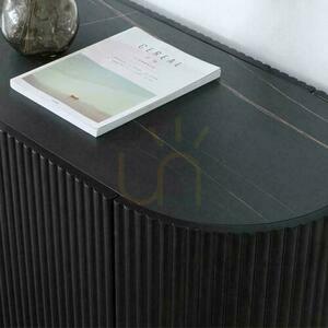 NOIR Black Sintered TV Console Cabinet with Grooving small 7