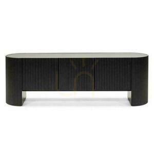 NOIR Black Sintered TV Console Cabinet with Grooving small 0