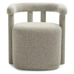 NOLAN Upholstered Armchair Gray small 3