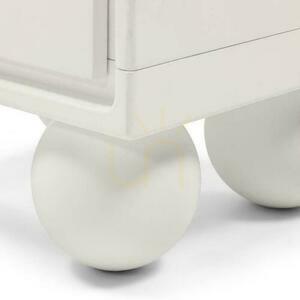 NORI Nightstand White with Round Legs small 2