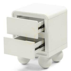 NORI Nightstand White with Round Legs small 3