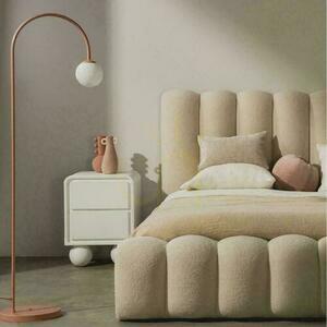 NORI Nightstand White with Round Legs small 4