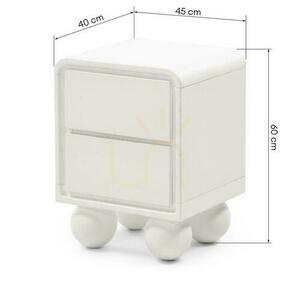 NORI Nightstand White with Round Legs small 6