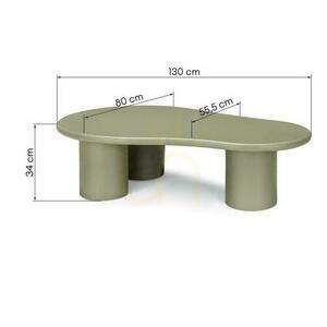 Coffee Table Nova Nook NUBE Matte Olive Green 130x80 cm small 4