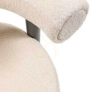 Set of 2 PERER Beige Boucle Chairs with Black Legs small 2