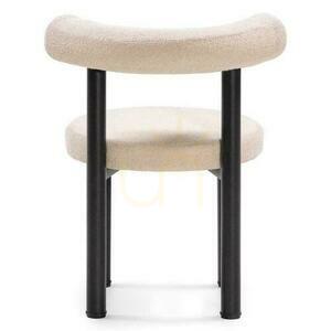 Set of 2 PERER Beige Boucle Chairs with Black Legs small 5