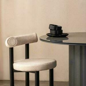 Set of 2 PERER Beige Boucle Chairs with Black Legs small 6