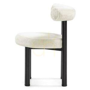 Set of 2 PERER Ecru Chairs with Black Legs small 3