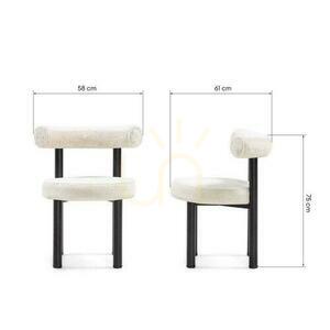 Set of 2 PERER Ecru Chairs with Black Legs small 6