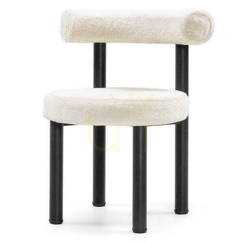 Check Set of 2 PERER Ecru Chairs with Black Legs