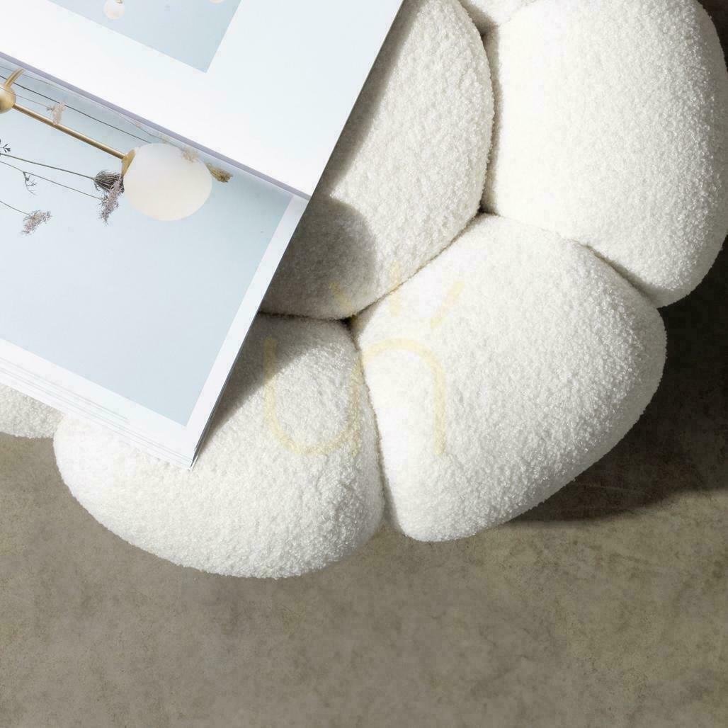 View PERLE White Boucle pouf PERLE White Boucle pouf