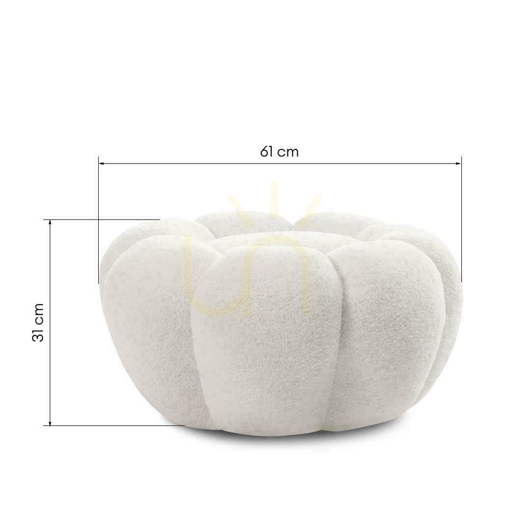 Check PERLE White Boucle pouf PERLE White Boucle pouf