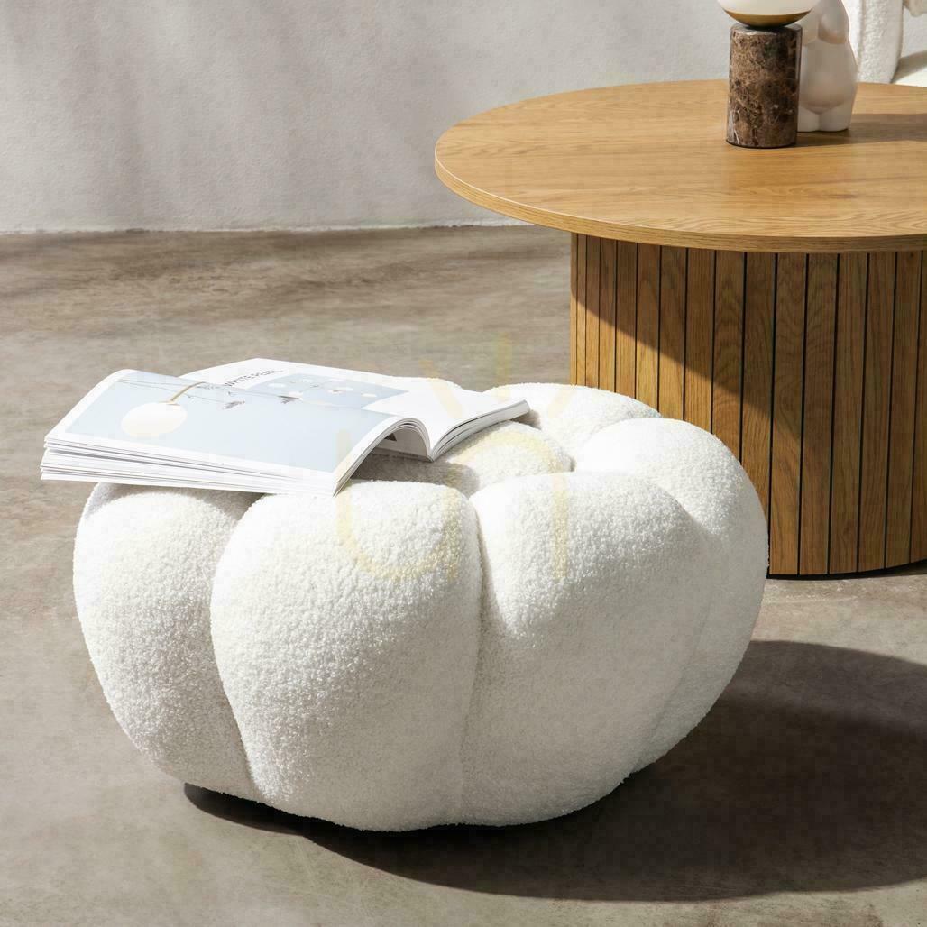 View PERLE White Boucle pouf PERLE White Boucle pouf