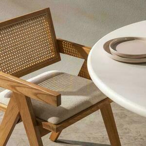 RENE Wooden Chair with Natural Rattan – Vienna Weave small 1