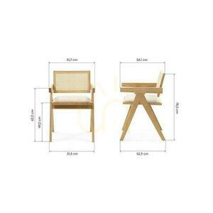 RENE Wooden Chair with Natural Rattan – Vienna Weave small 6