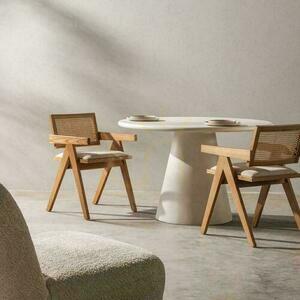 RENE Wooden Chair with Natural Rattan – Vienna Weave small 8
