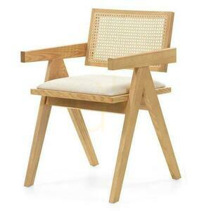 RENE Wooden Chair with Natural Rattan – Vienna Weave small 0
