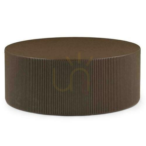 Check RYU Coffee Table 90 cm, Mokka with Grooves