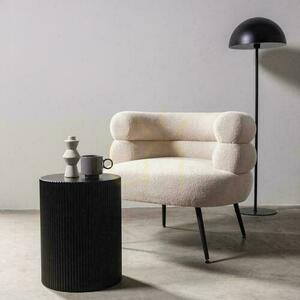 RYU Side Table 35 cm, Black with Grooves small 2