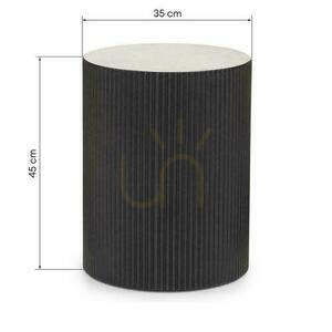 RYU Side Table 35 cm, Black with Grooves small 3
