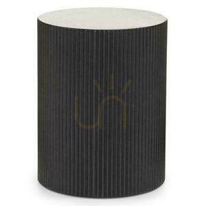 RYU Side Table 35 cm, Black with Grooves small 0