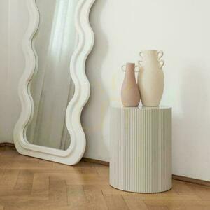 RYU Side Table 35 cm, Gray-Beige with Grooves small 2