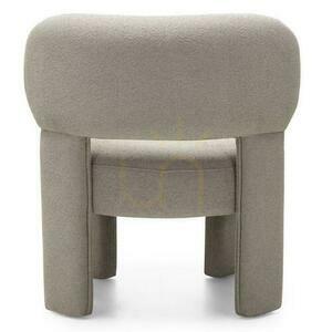 Set of 2 Upholstered Armchairs SAMMA Gray-Beige Boucle small 4