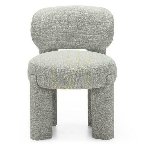 Check Set of 2 Upholstered Chairs SAMMA Gray, Boucle
