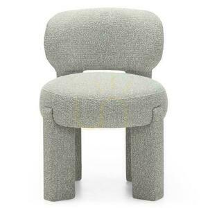 Set of 2 Upholstered Chairs SAMMA Gray, Boucle small 0