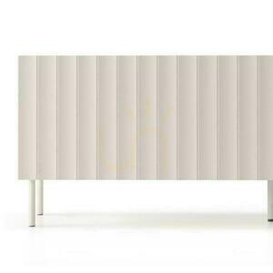 TIRAMI TV Console Cabinet Gray-Beige with Grooves small 2