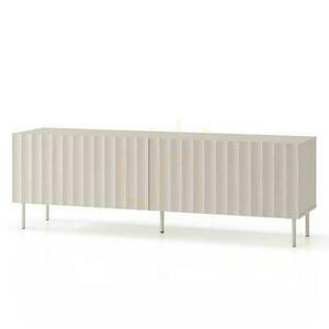 TIRAMI TV Console Cabinet Gray-Beige with Grooves small 0