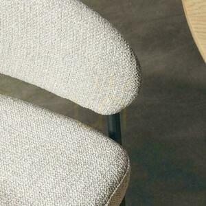UMBRIA Upholstered Chair Beige with Grey Legs small 4