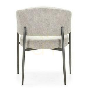 UMBRIA Upholstered Chair Beige with Grey Legs small 5